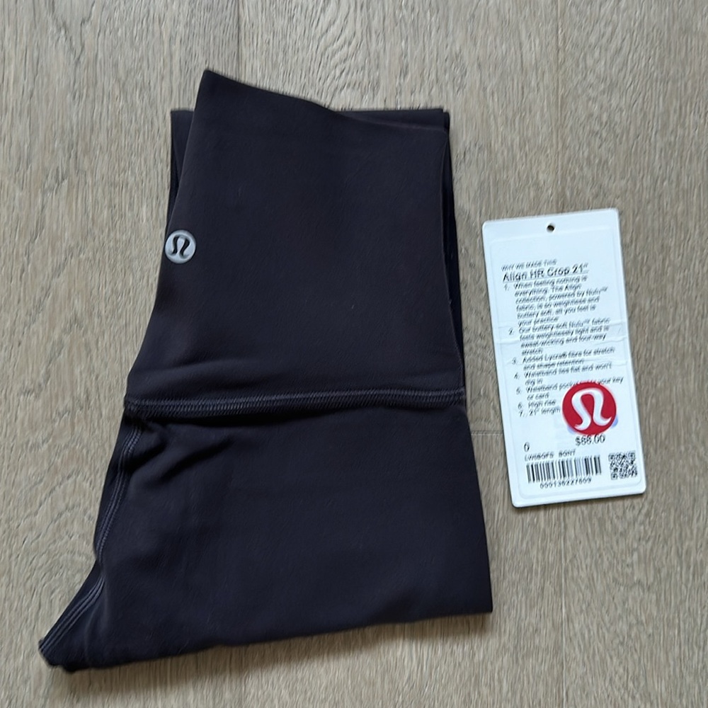 EUC align high rise crop 21" black granite size 0 lululemon